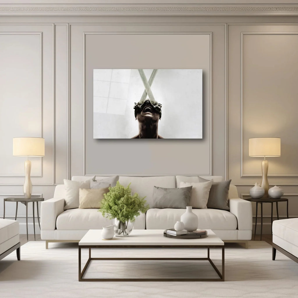 SAW TESTERE FİLMİ İKONİK TUZAK SAHNESİ YATAY CAM TABLO CAM TABLO - DEG0341