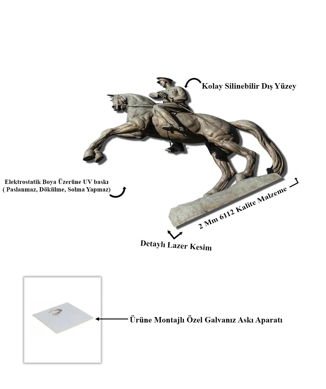Renkli Geyik Metal Tablo