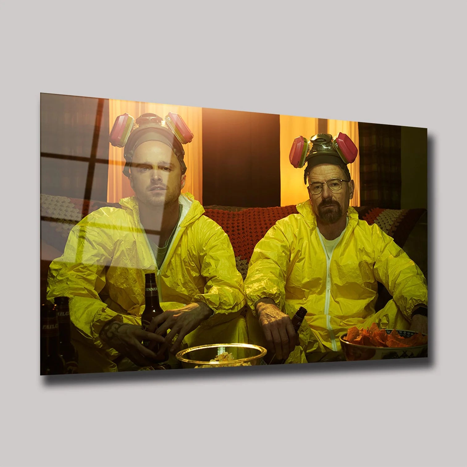 BREAKING BAD WALTER WHITE VE JESSE PINKMAN SARI TULUMLU YATAY CAM TABLO - DEG0343