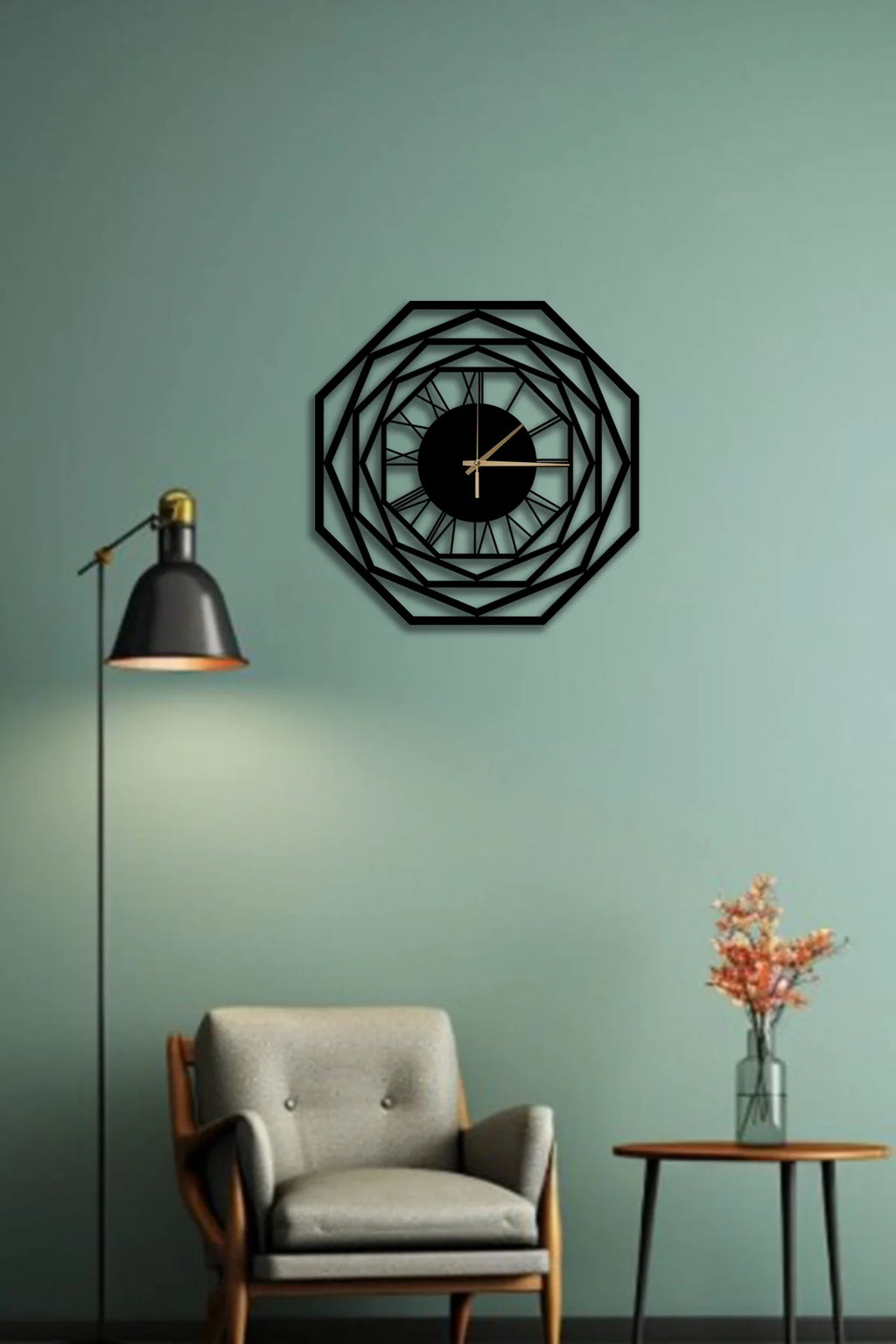 Geometrik Metal Duvar Saati