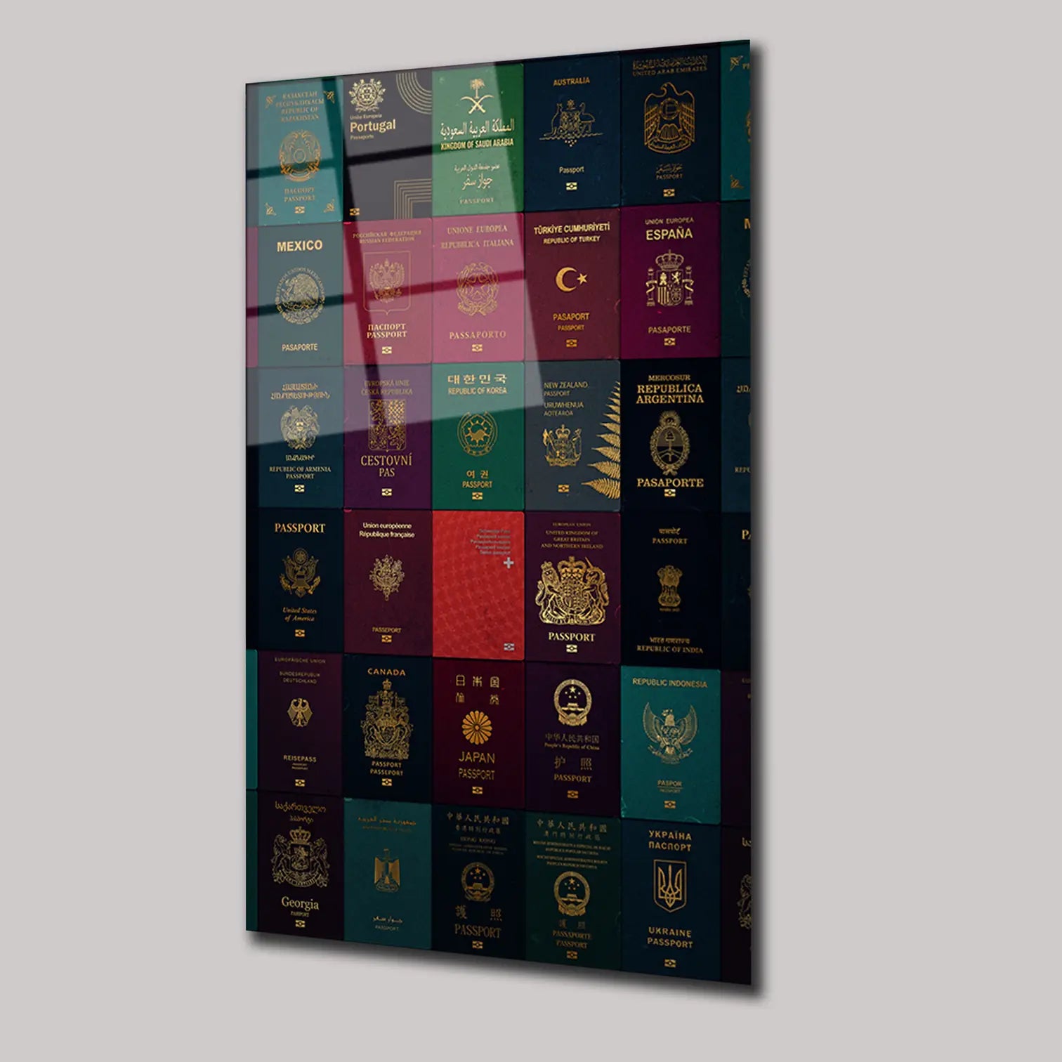 ÜLKE PASAPORTLARI -CAM TABLO - DEG0262