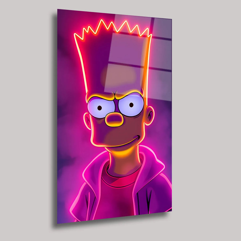 NEON BART SİMPSON - CAM TABLO - DEG0218