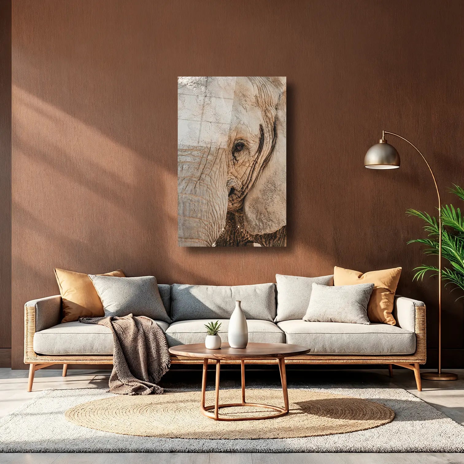 YAŞLI FİL - CAM TABLO - DEG0010