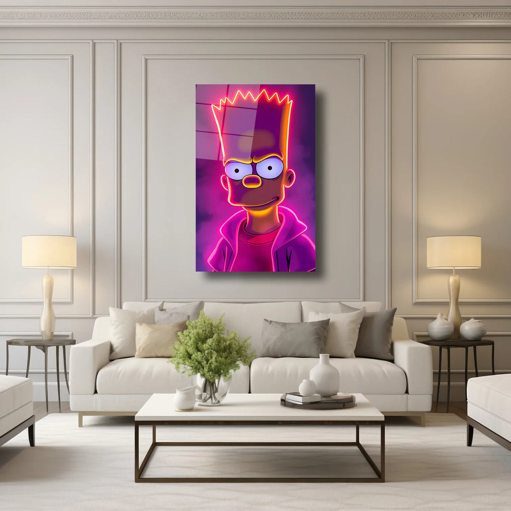 NEON BART SİMPSON - CAM TABLO - DEG0218