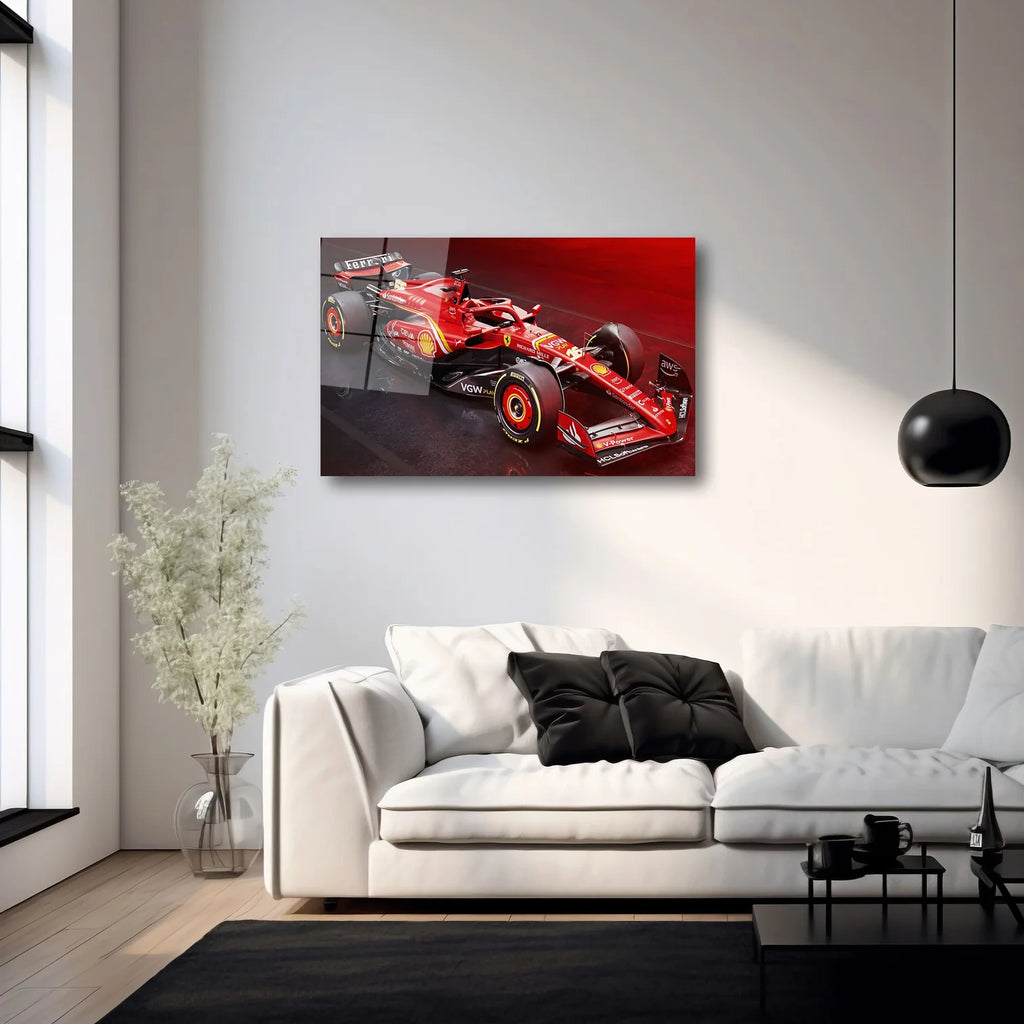FERRARI F1 NO 16 CHARLES LECLERC MODERN YARIŞ ARABASI YATAY CAM TABLO - DEG0329