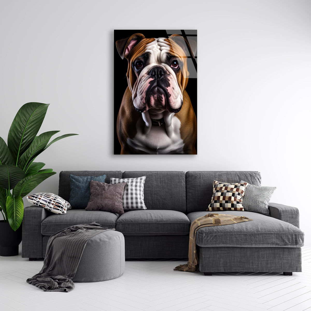 İngiliz Bulldog Cam Tablo – Hayvan Duvar Dekoru - DEG0922