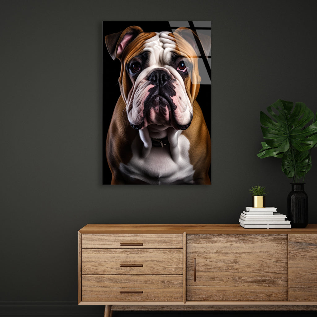 İngiliz Bulldog Cam Tablo – Hayvan Duvar Dekoru - DEG0922