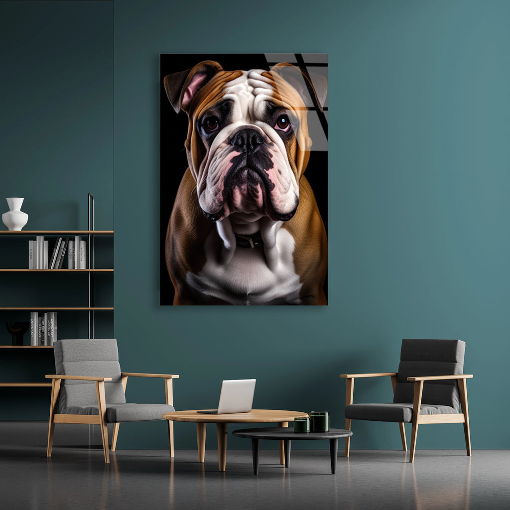 İngiliz Bulldog Cam Tablo – Hayvan Duvar Dekoru - DEG0922