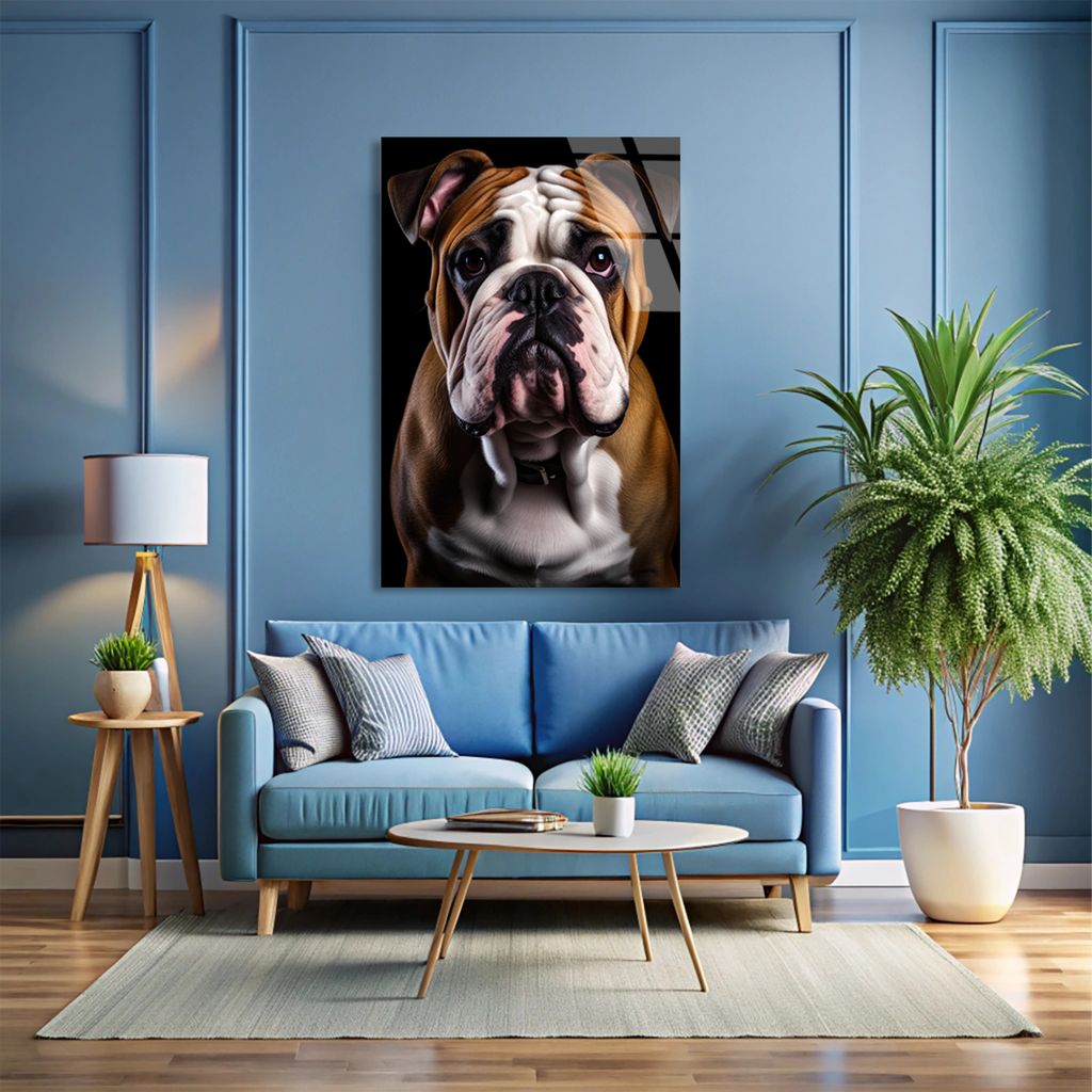 İngiliz Bulldog Cam Tablo – Hayvan Duvar Dekoru - DEG0922