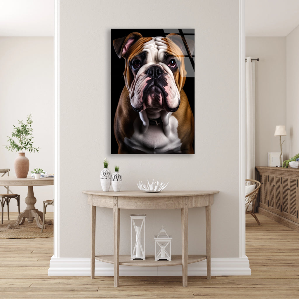 İngiliz Bulldog Cam Tablo – Hayvan Duvar Dekoru - DEG0922