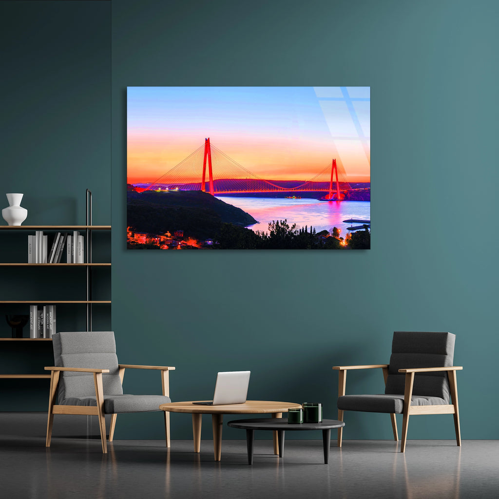 İstanbul Boğaz Köprüsü Cam Tablo
