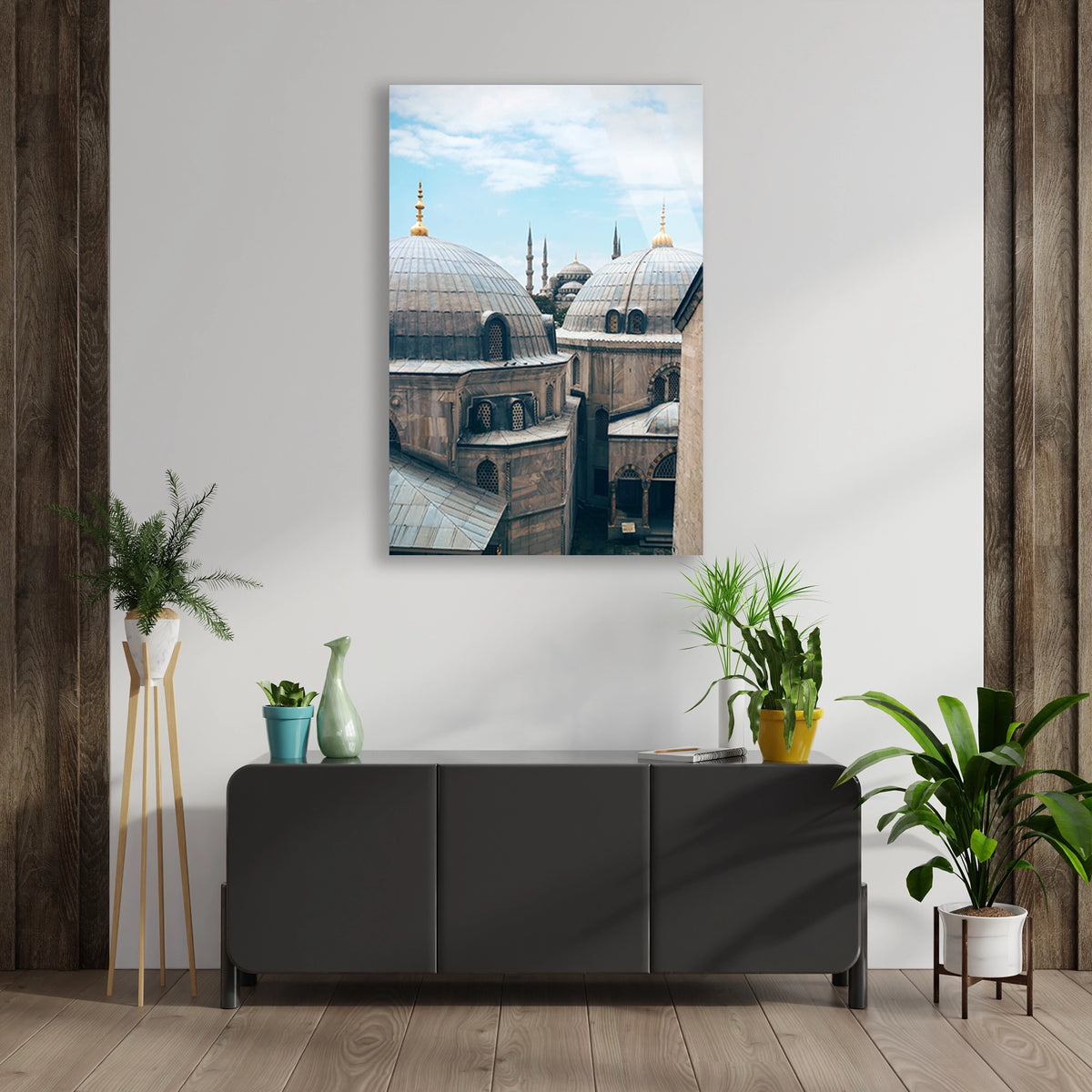 Istanbul Cami Kubbeleri Cam Tablo