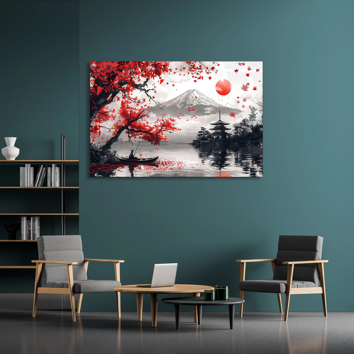 Japon Fuji Manzarası Cam Tablo