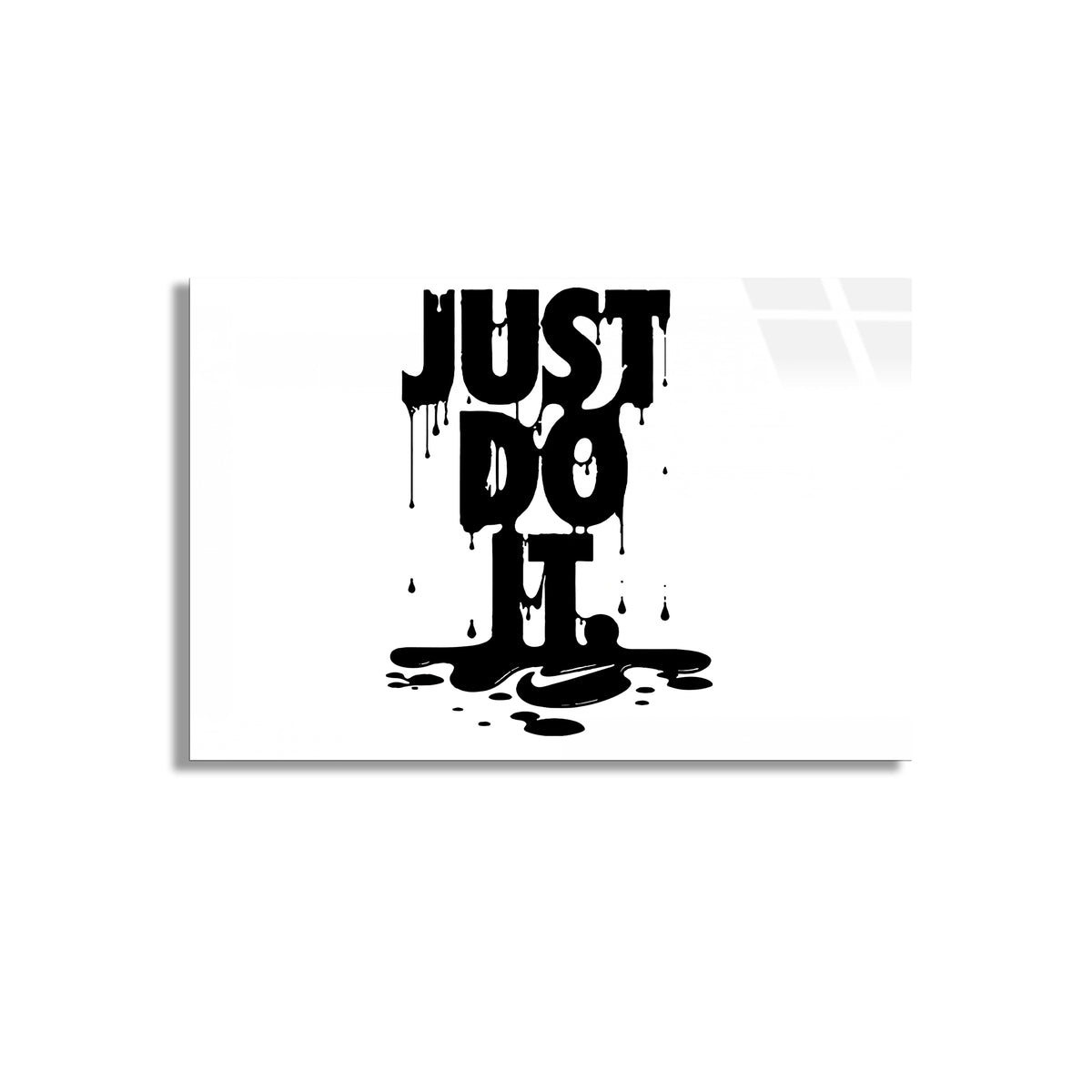 Just Do İt Yazısı Cam Tablo