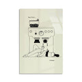 Kahve Makinesi Line Art Cam Tablo