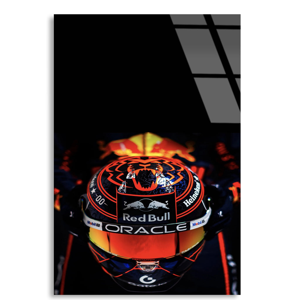 Kaplan Desenli F1 Kaskı F1 Cam Tablo – Formula 1 Duvar Dekoru - DEG0812