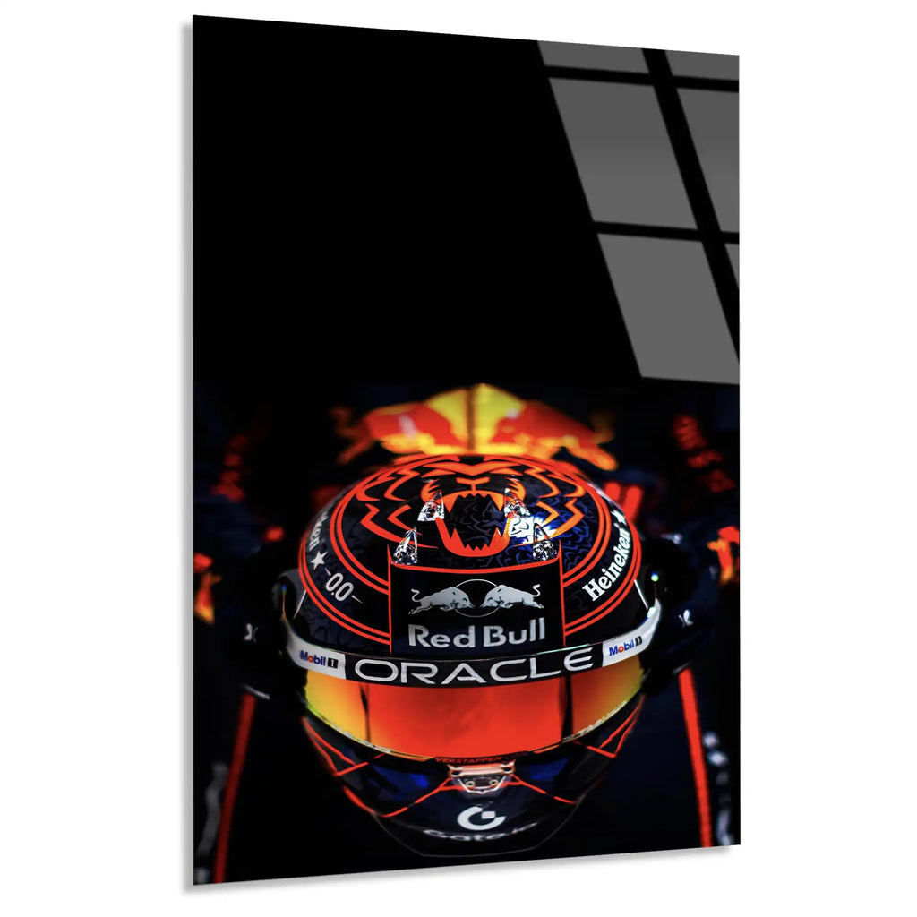 Kaplan Desenli F1 Kaskı F1 Cam Tablo – Formula 1 Duvar Dekoru - DEG0812