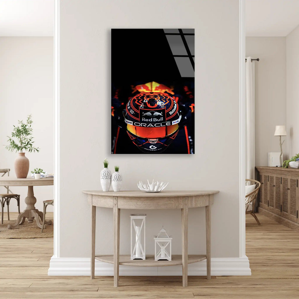 Kaplan Desenli F1 Kaskı F1 Cam Tablo – Formula 1 Duvar Dekoru - DEG0812