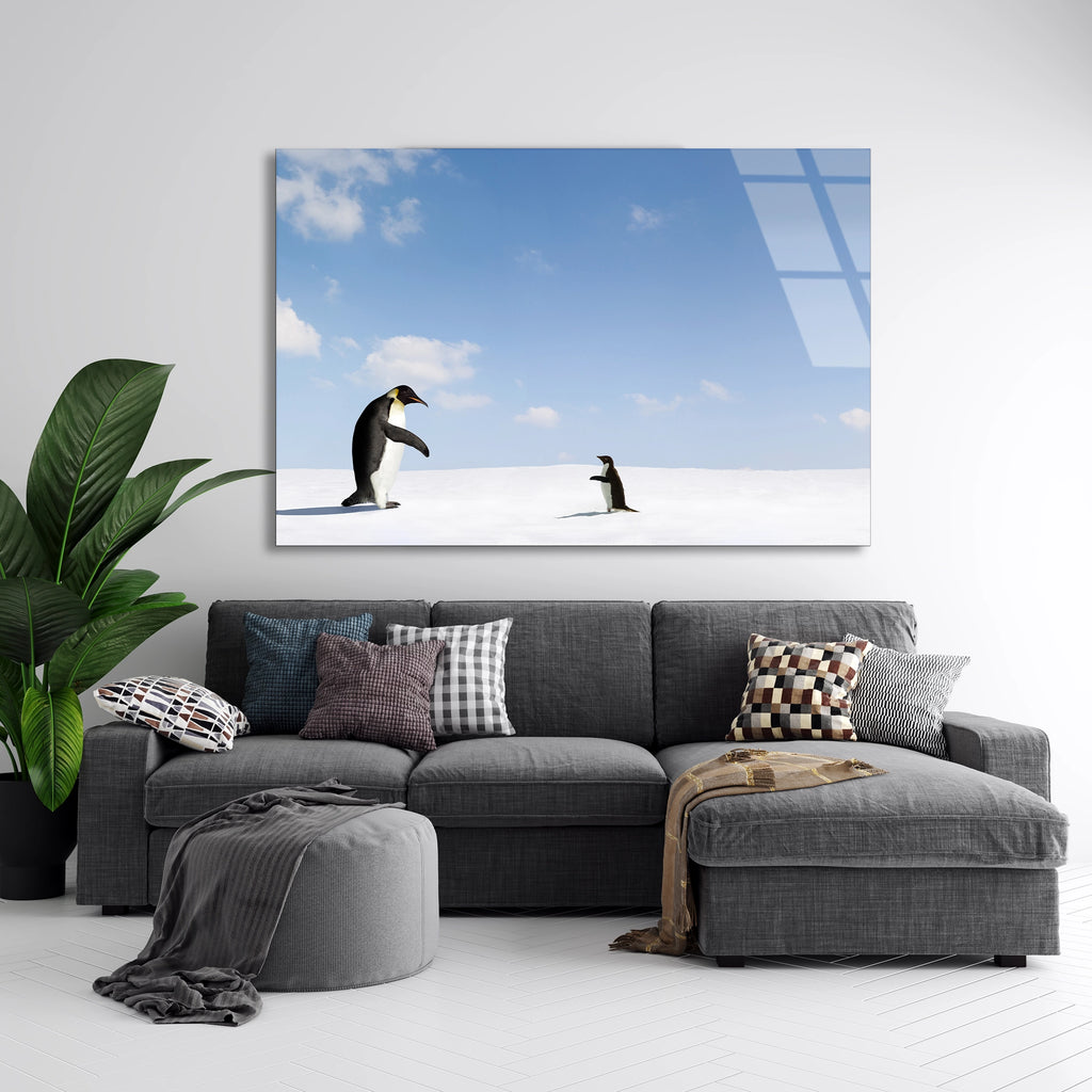 Karda Penguenler Cam Tablo