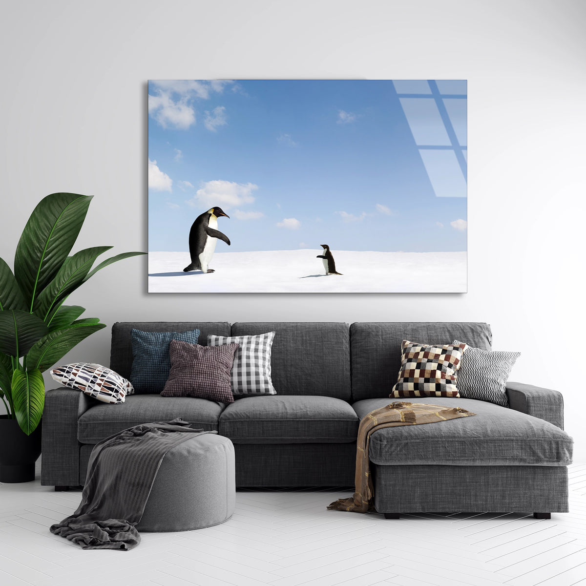 Karda Penguenler Cam Tablo