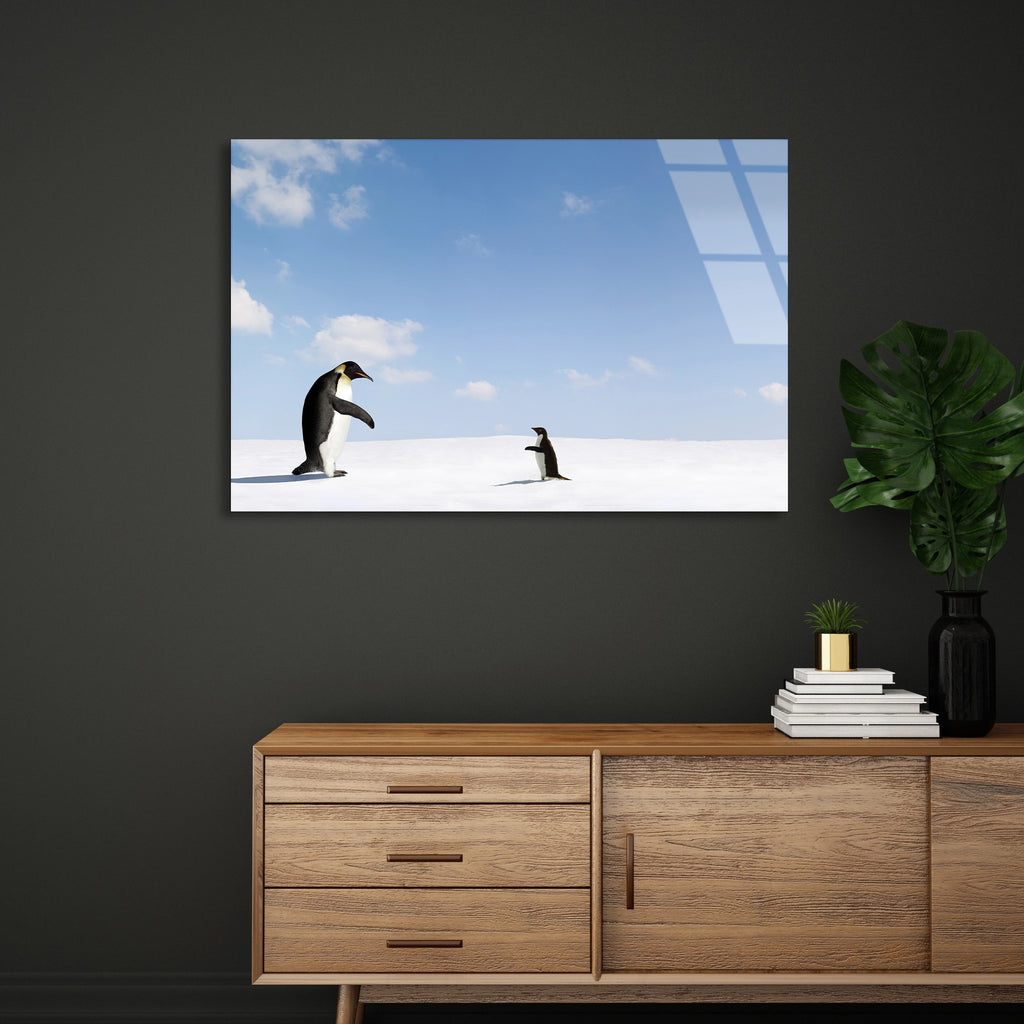 Karda Penguenler Cam Tablo