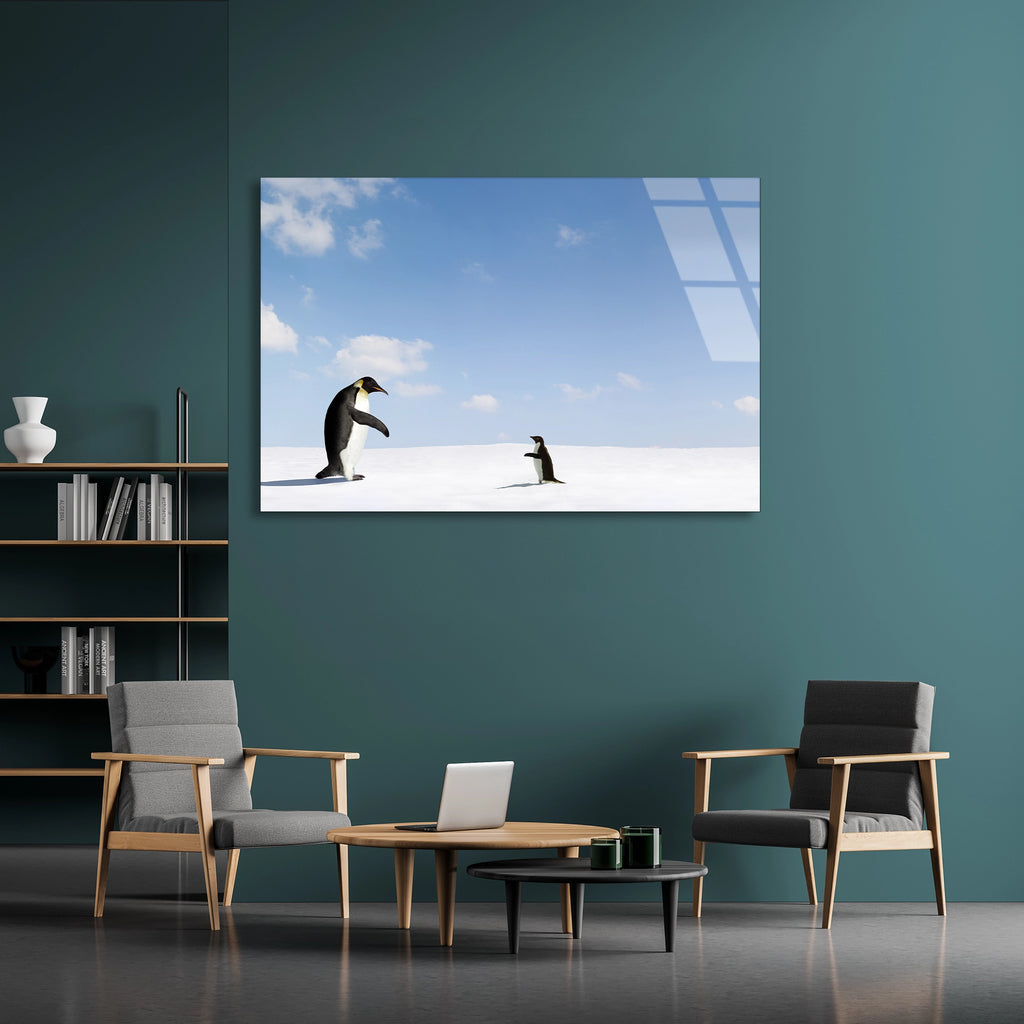 Karda Penguenler Cam Tablo