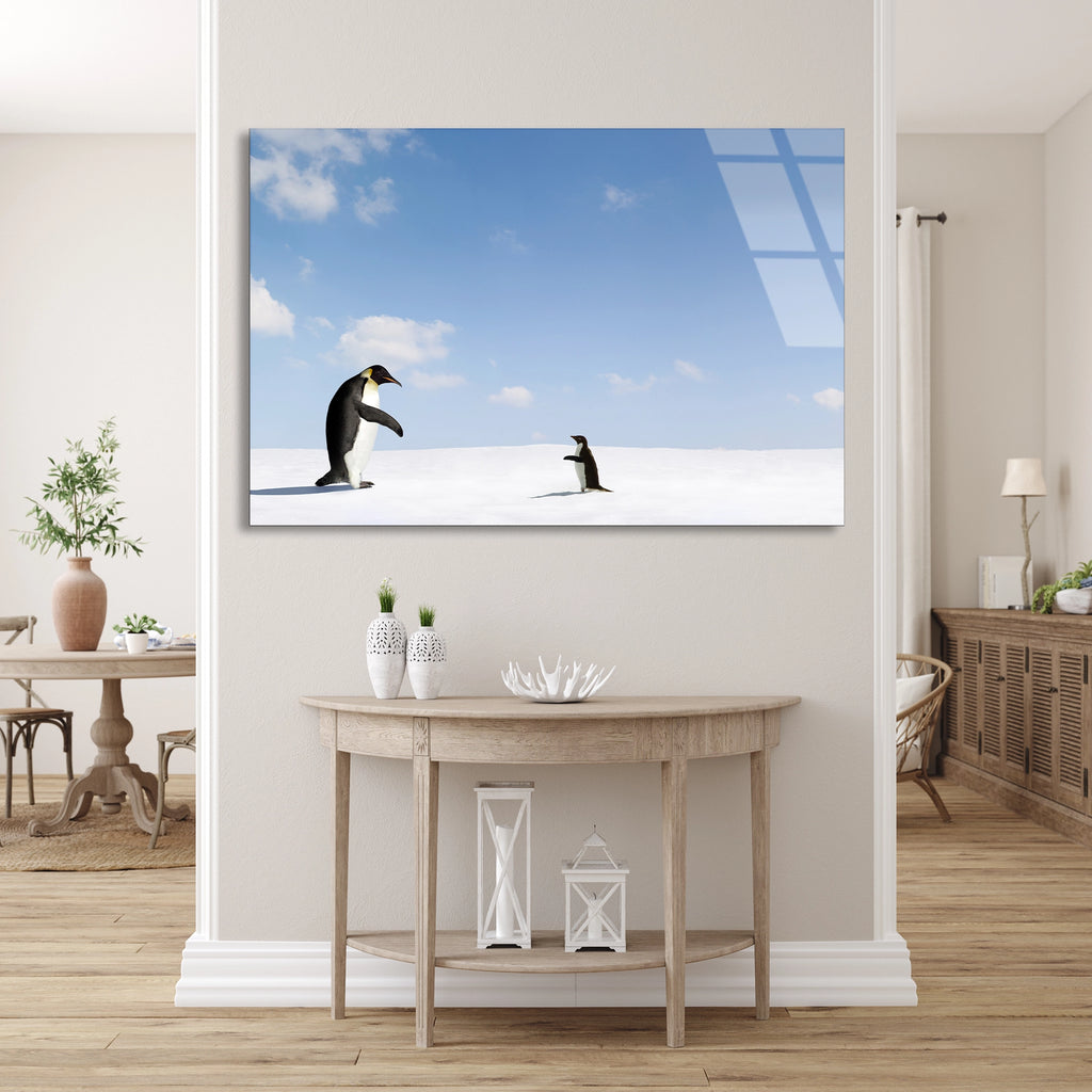 Karda Penguenler Cam Tablo