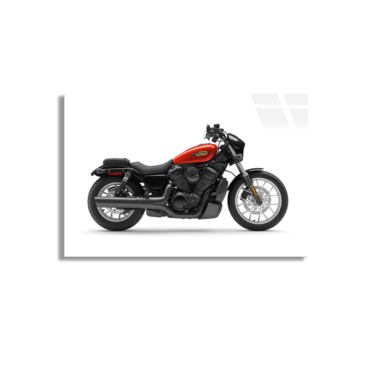 Kırmızı Motosiklet Cam Tablo