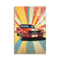 Kirmizi Mustang Retro Cam Tablo