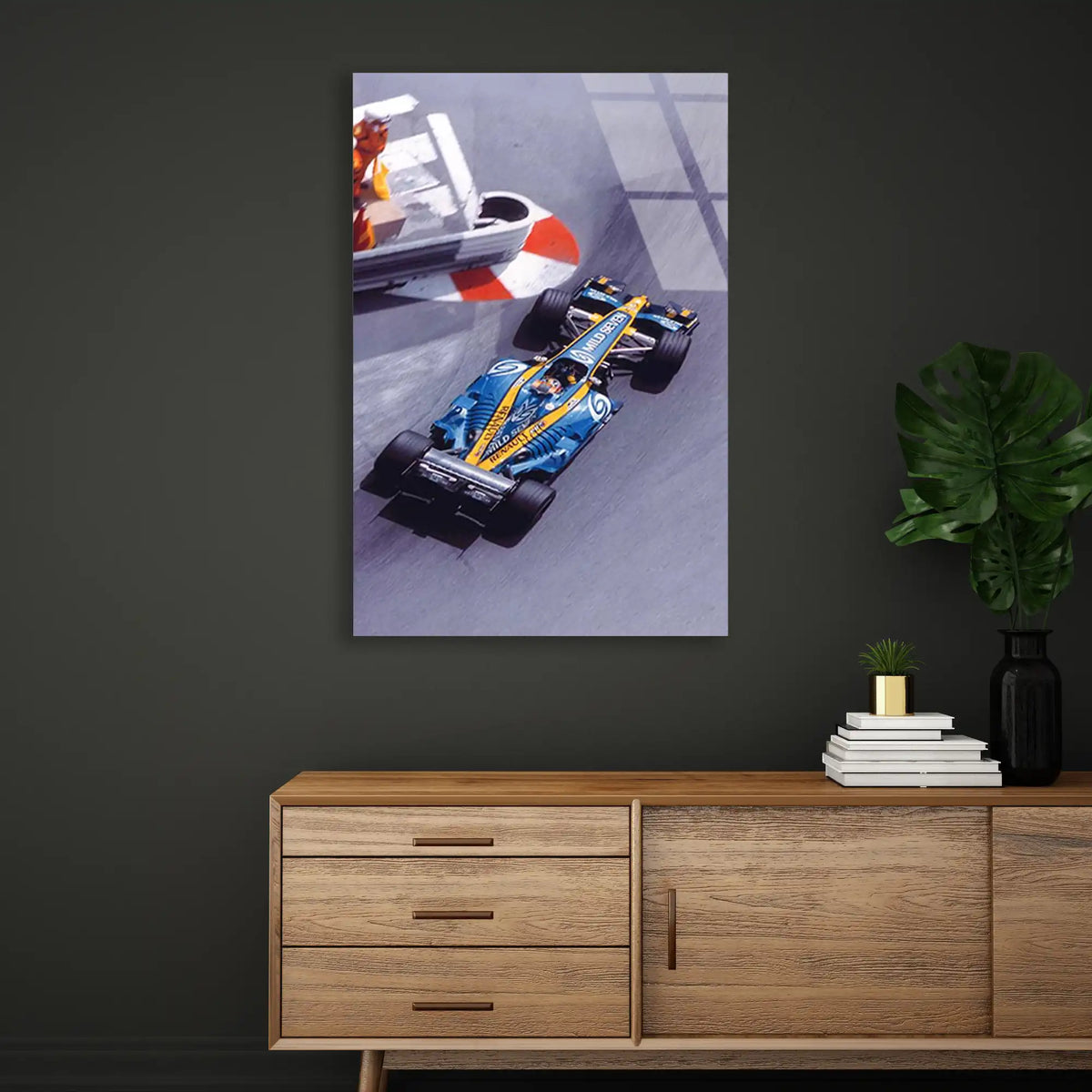 Klasik Renault F1 Aracı F1 Cam Tablo – Formula 1 Duvar Dekoru - DEG0795