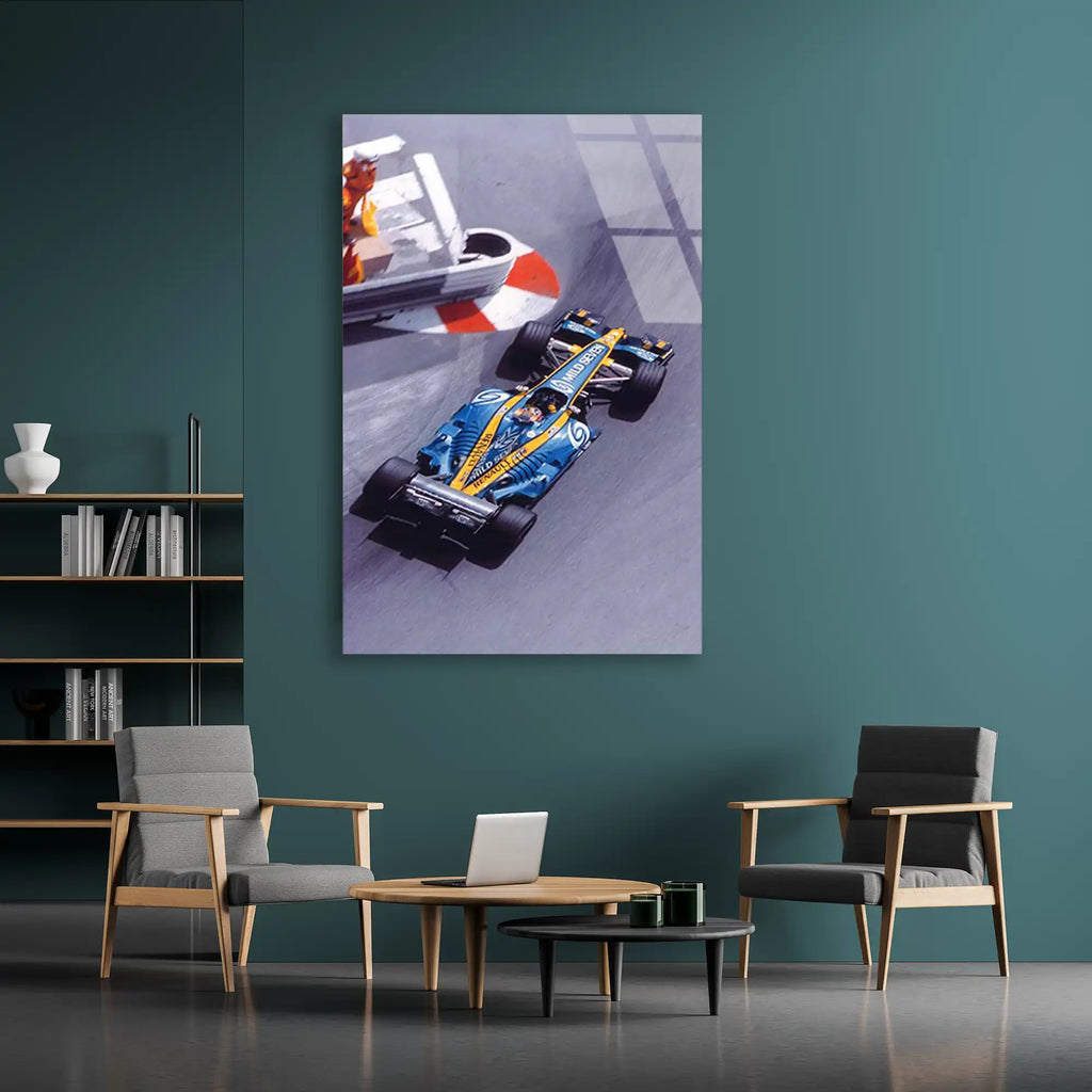Klasik Renault F1 Aracı F1 Cam Tablo – Formula 1 Duvar Dekoru - DEG0795