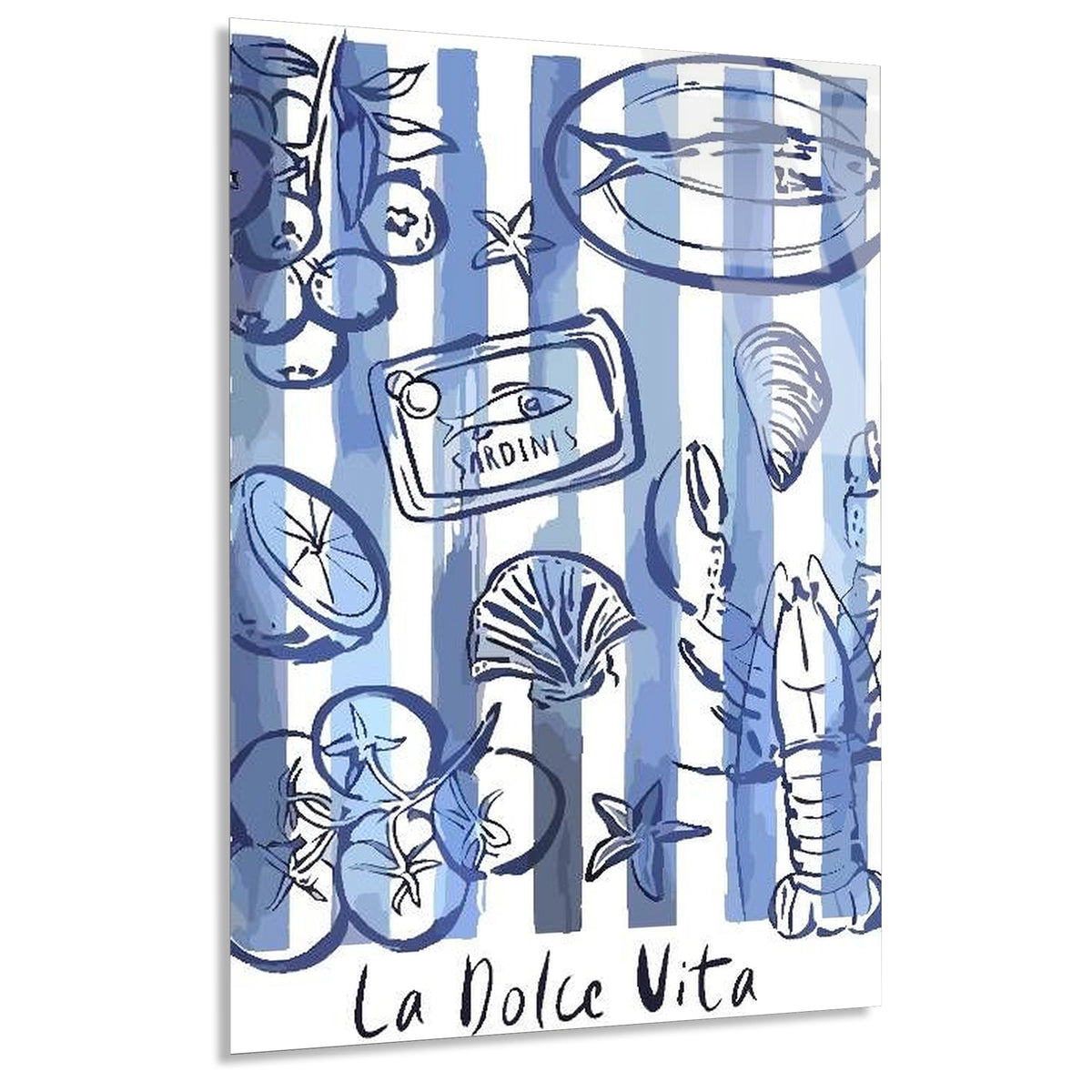 La Dolce Vita Deniz Urunleri Cam Tablo