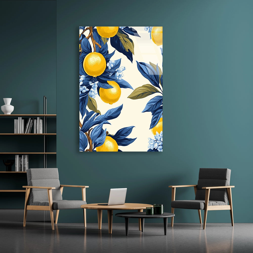 Limon Dallari Deseni Cam Tablo