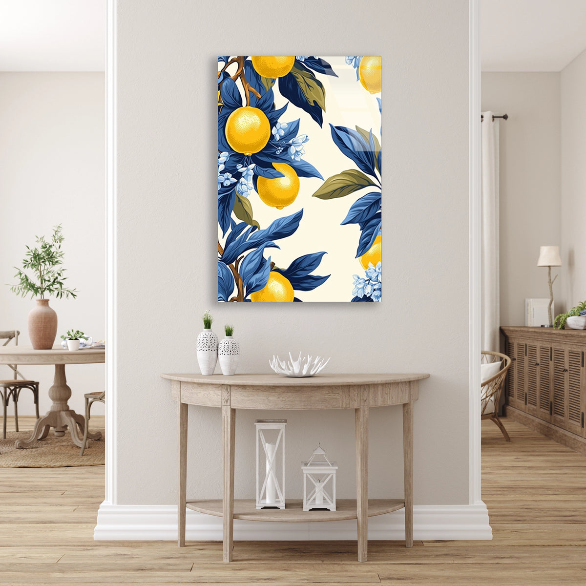 Limon Dallari Deseni Cam Tablo