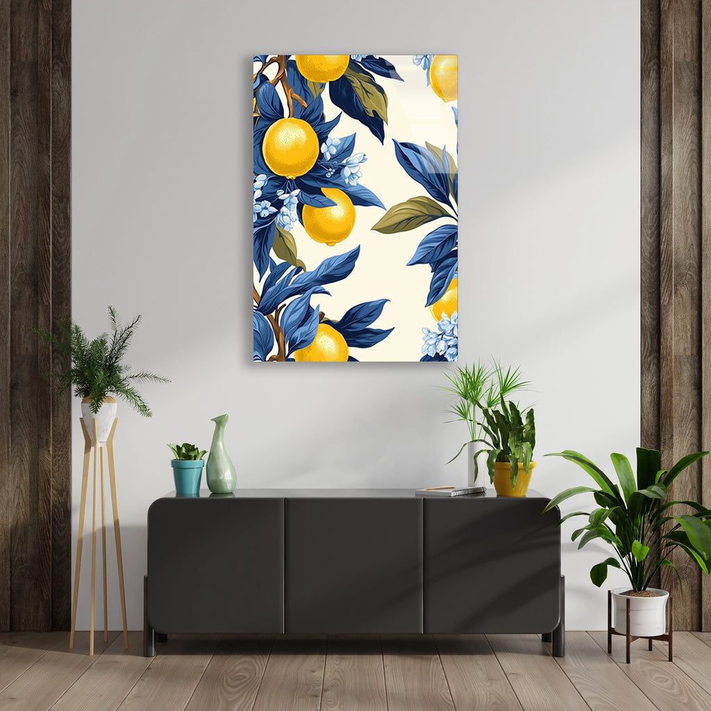 Limon Dallari Deseni Cam Tablo