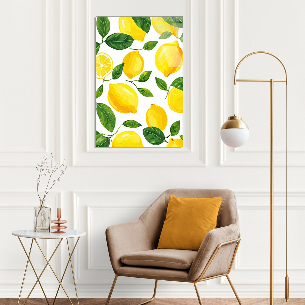 Limon Deseni Cam Tablo