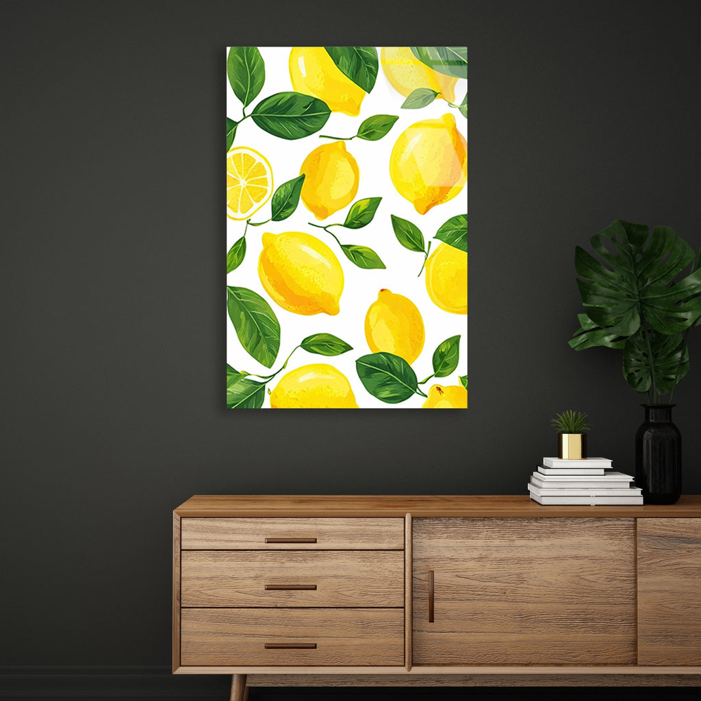 Limon Deseni Cam Tablo