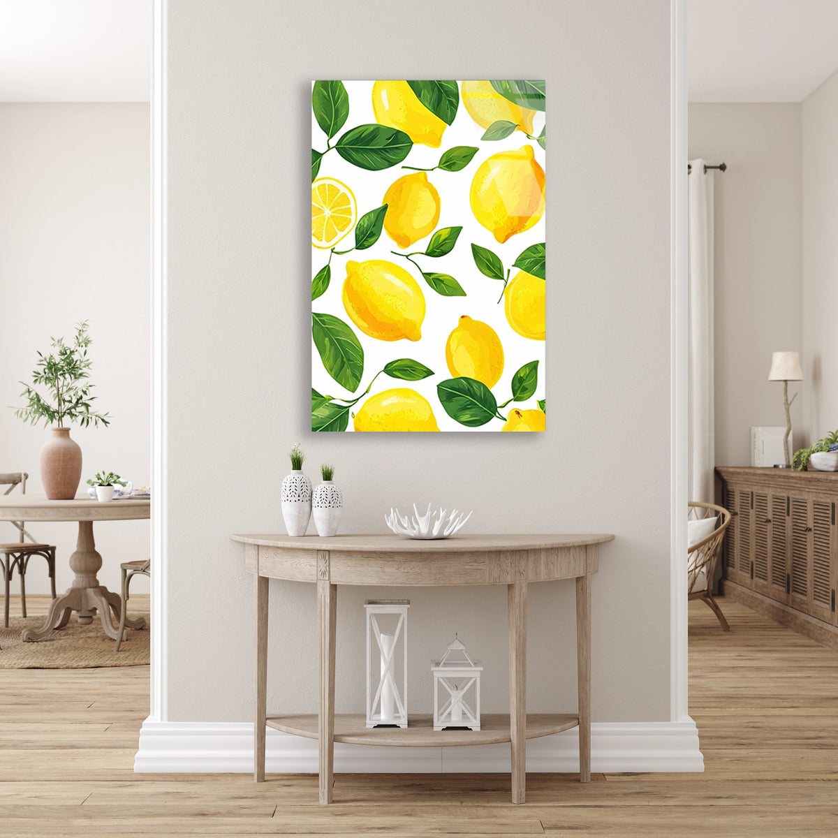 Limon Deseni Cam Tablo