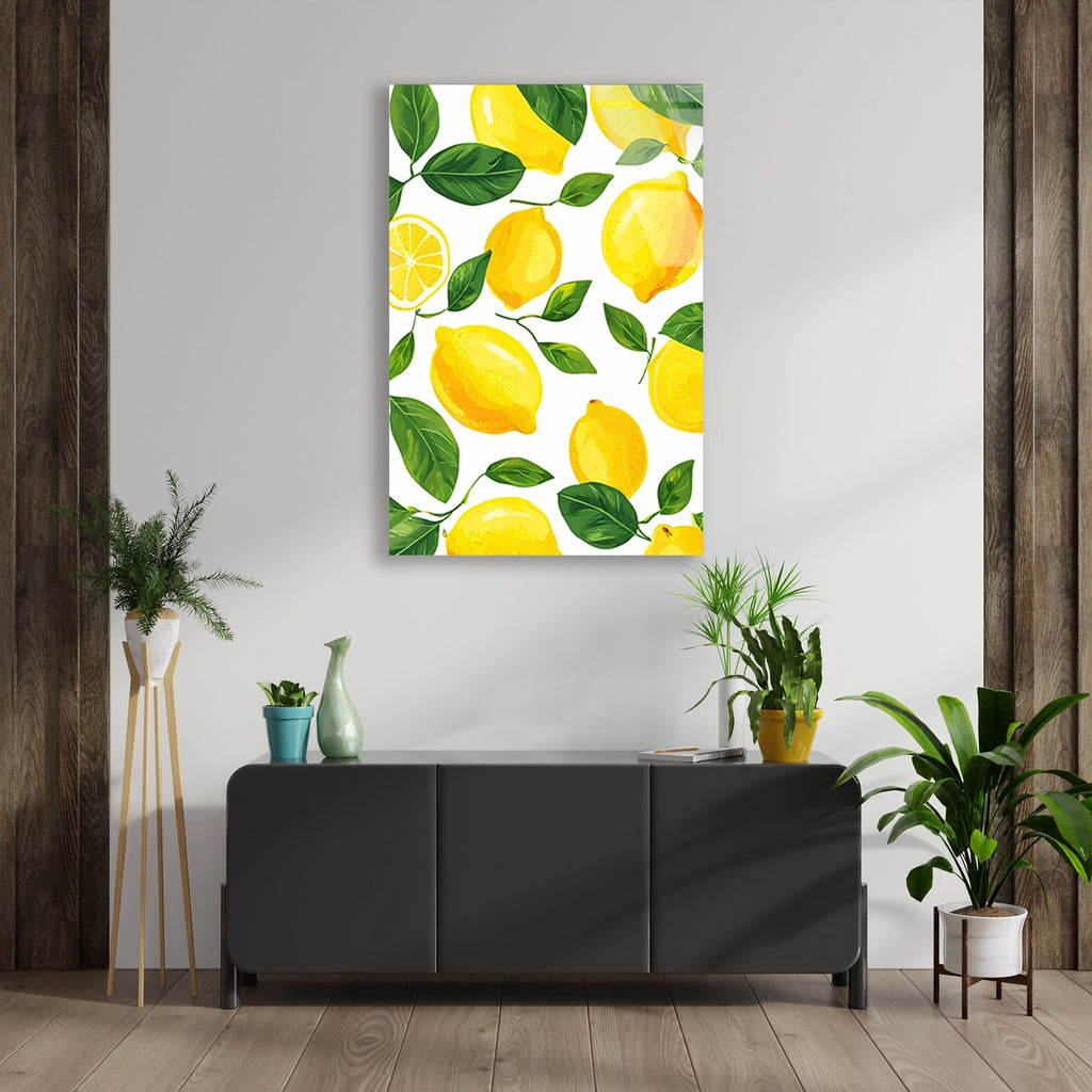 Limon Deseni Cam Tablo