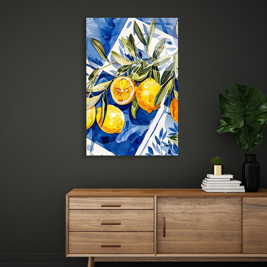 Limon Illustrasyon Cam Tablo