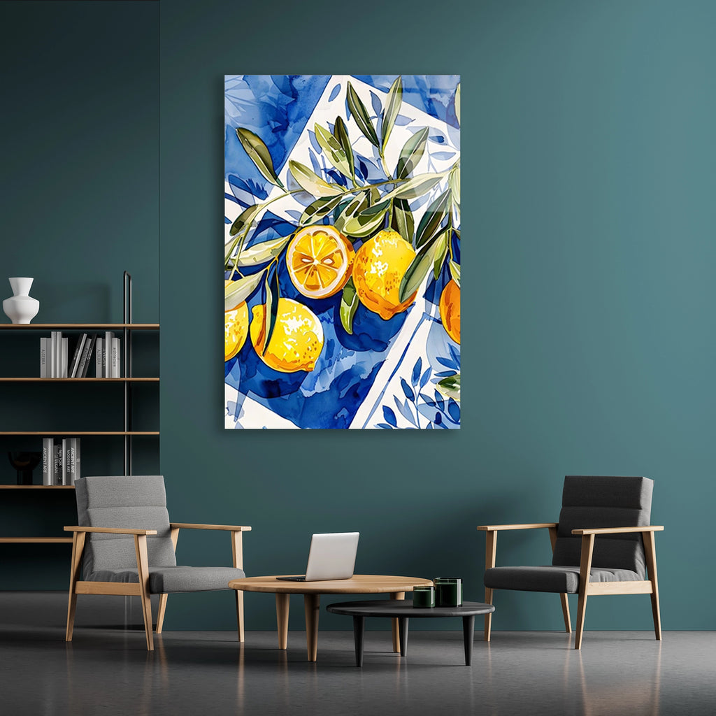 Limon Illustrasyon Cam Tablo