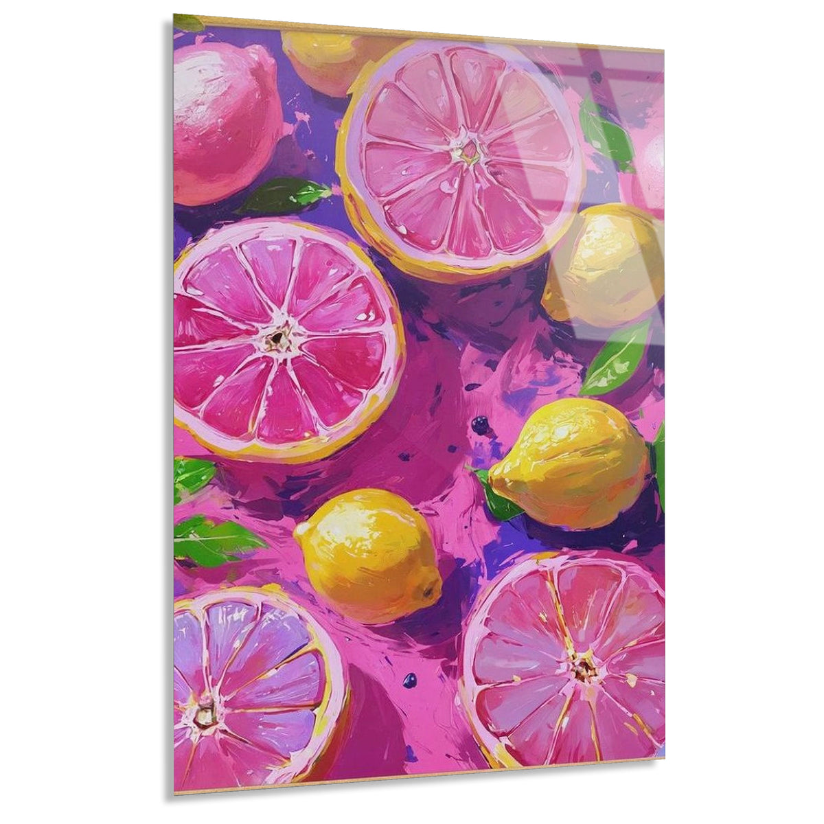 Limon Narenciye Deseni Cam Tablo