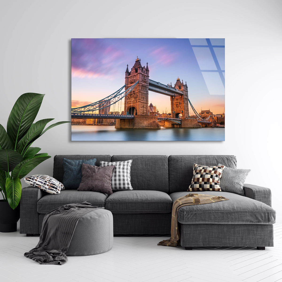 Londra Tower Köprüsü Cam Tablo