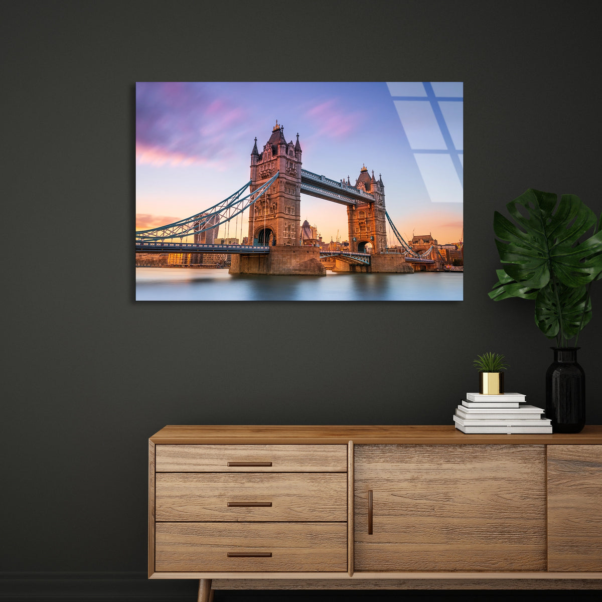 Londra Tower Köprüsü Cam Tablo