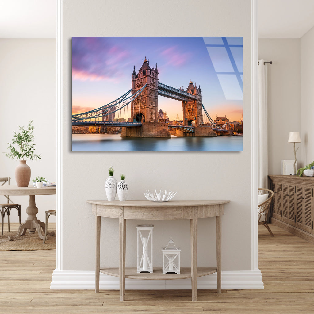 Londra Tower Köprüsü Cam Tablo