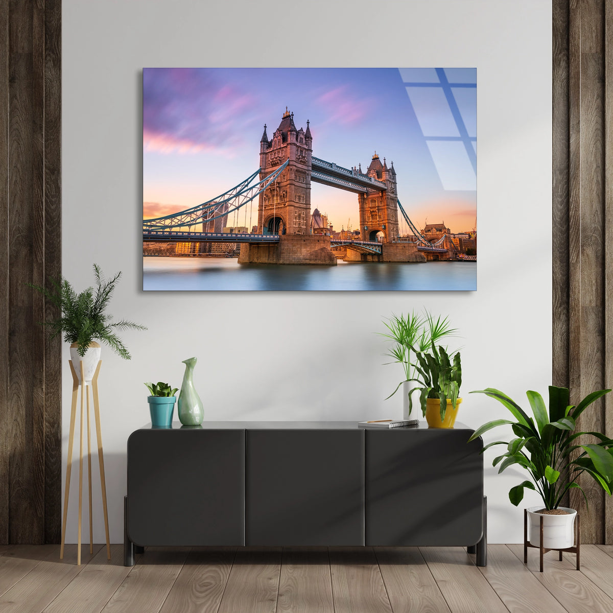 Londra Tower Köprüsü Cam Tablo