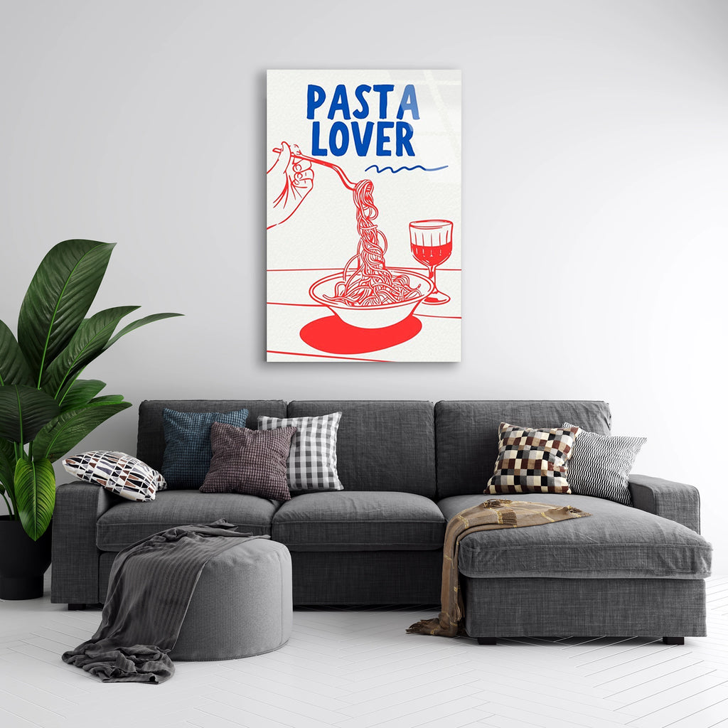 Makarna Severler Posteri Cam Tablo
