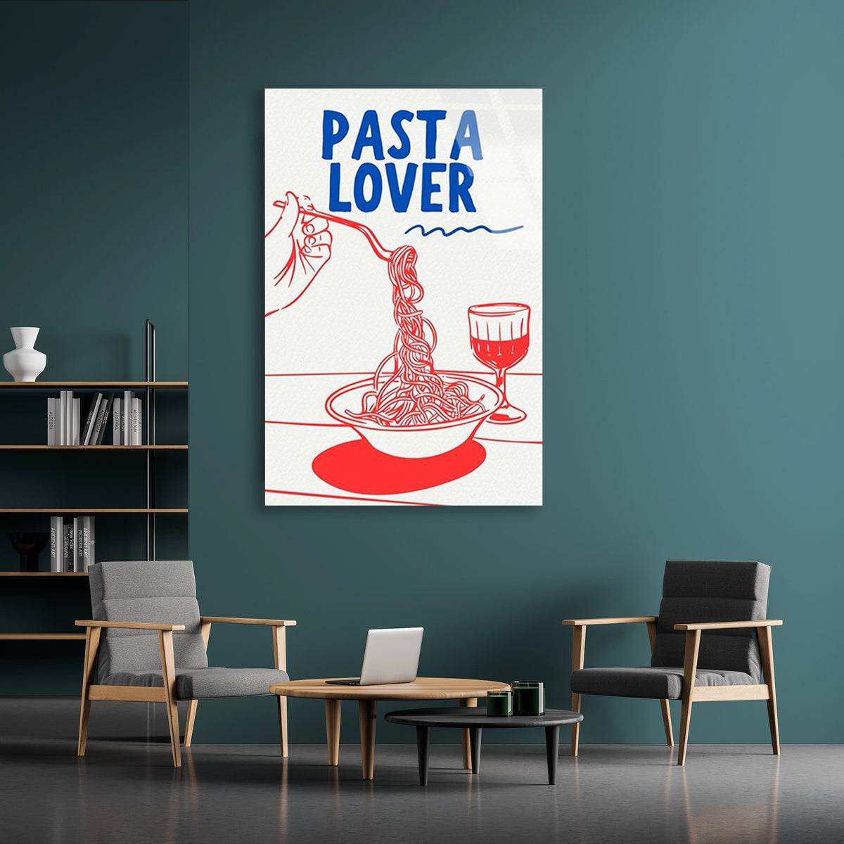 Makarna Severler Posteri Cam Tablo