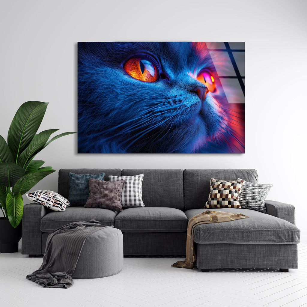 Mavi Kedi Cam Tablo