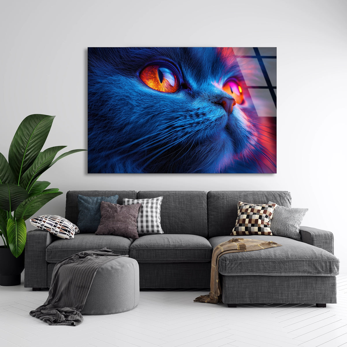 Mavi Kedi Cam Tablo